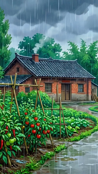 雨落农家