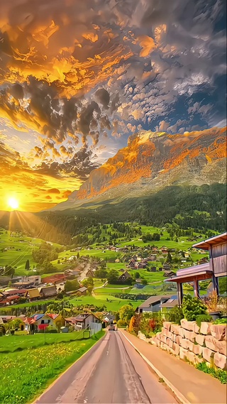夕阳小镇