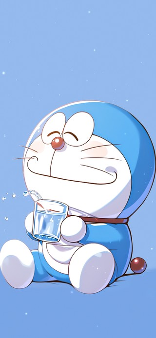 哆啦A梦多喝热水