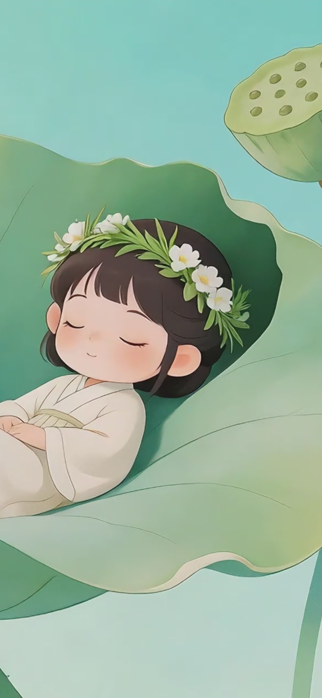 清新荷叶女孩