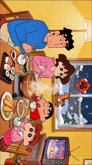 小新一家团圆夜