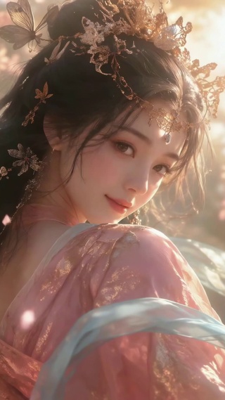 樱花下的古风绝美女神