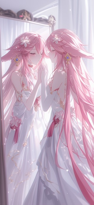 雪墨壁纸丨八重神子丨镜中人丨