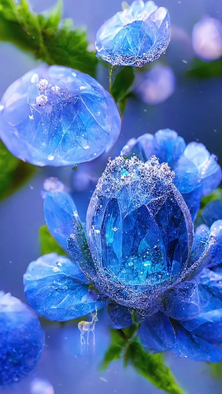 蓝色水晶花
