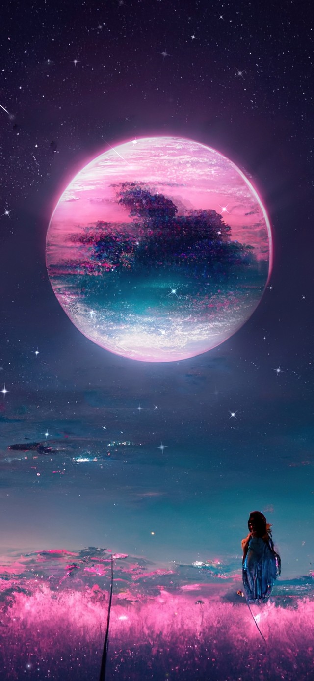 4K唯美治愈浪漫花海星空