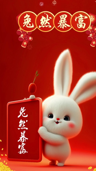 兔然暴富新年兔宝宝