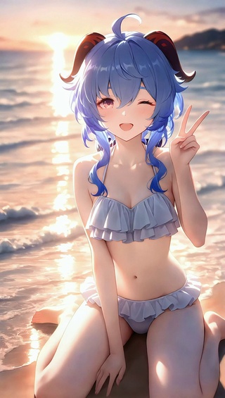 甘雨丨夏日海滩