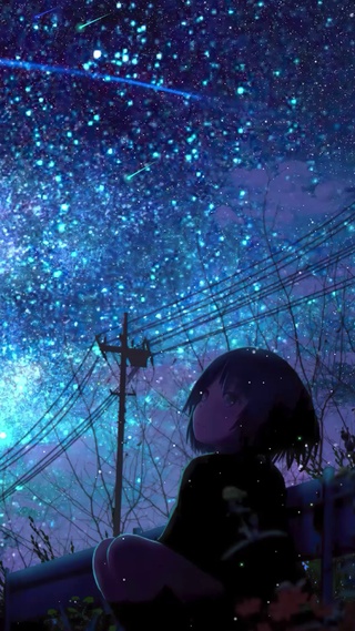 唯美夜空少女