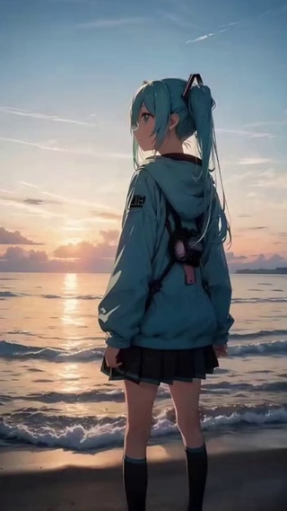 海边唯美初音未来