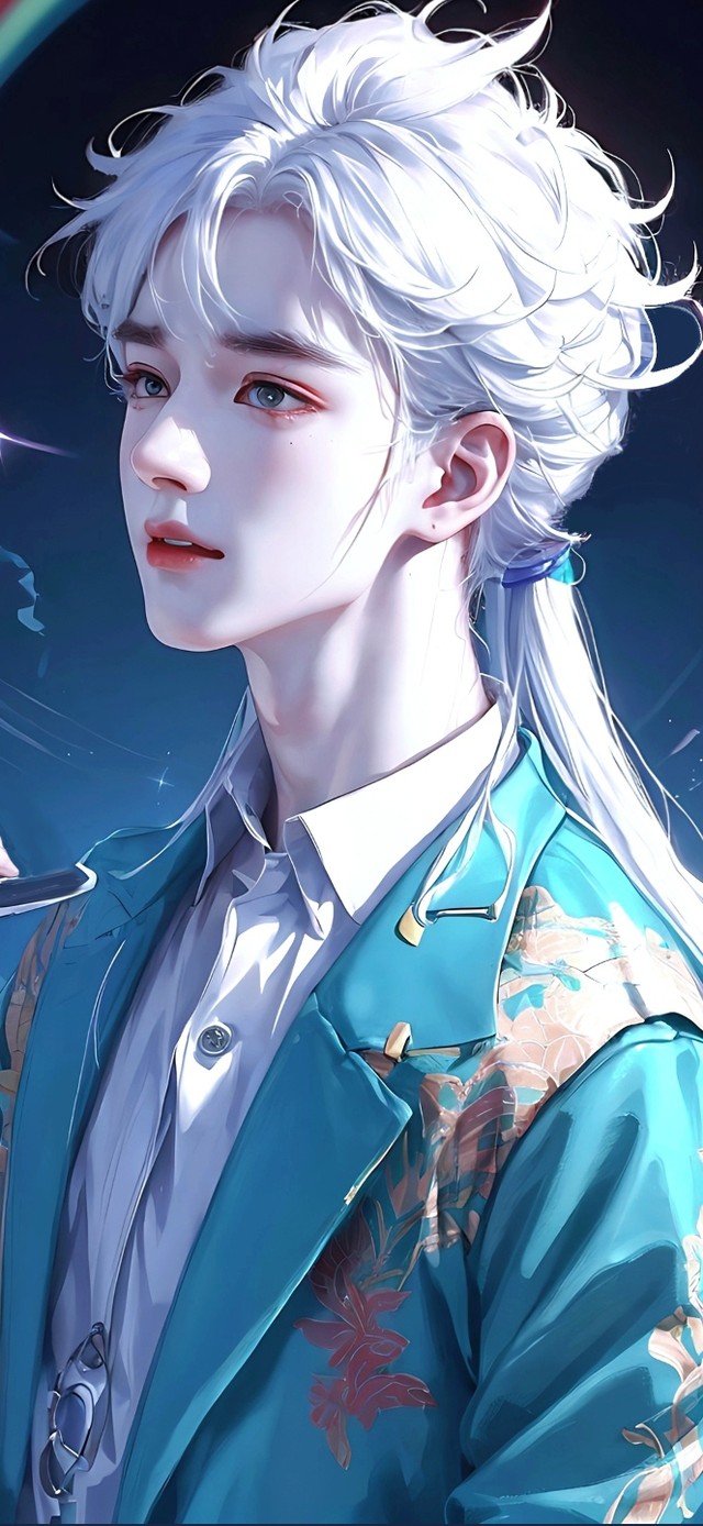 忧郁气质白发帅哥