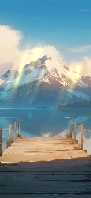 雪山镜湖