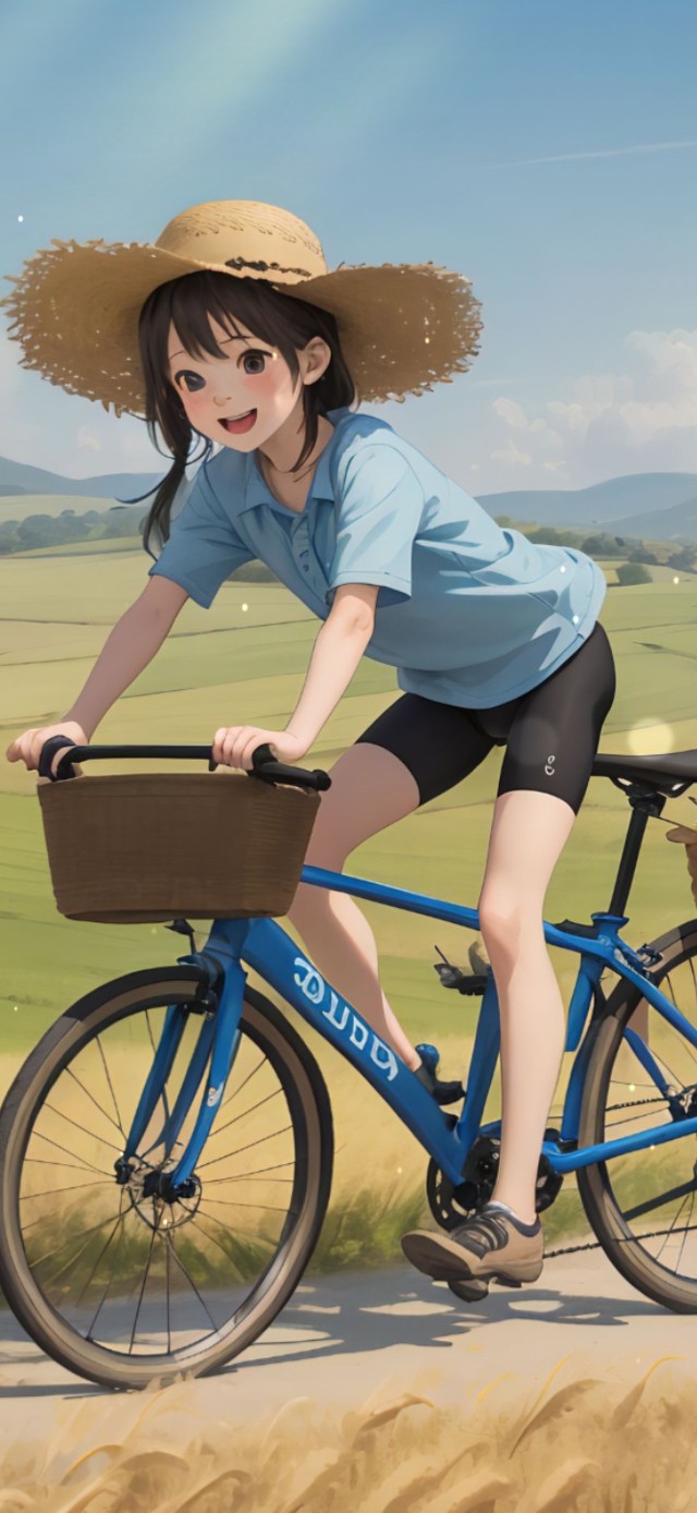 小清新骑车女孩