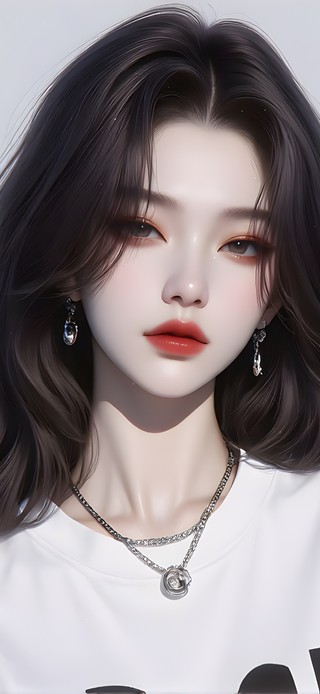 酷酷长发女孩