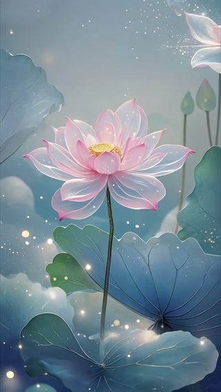 粉色水晶荷花