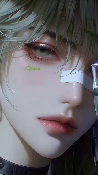青柠冰饮氛围感少女