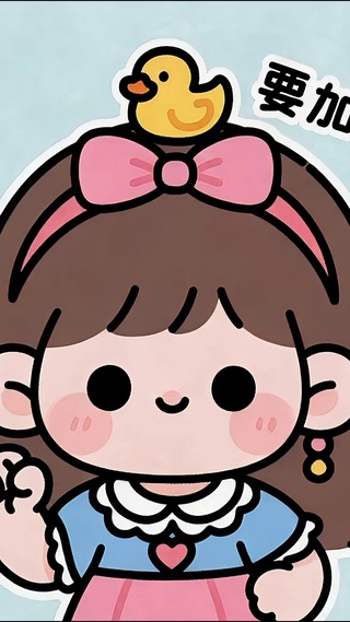 要加油鸭小女孩