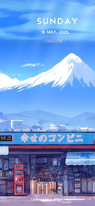 富士山の下にある幸せコンビニ