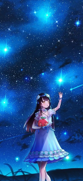 星空下少女