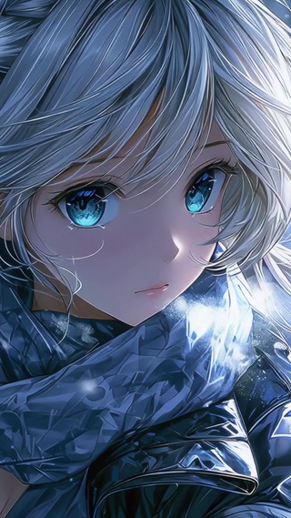雪中动漫女孩