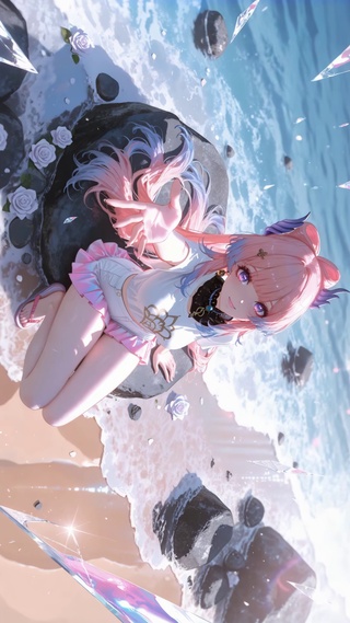沙滩少女