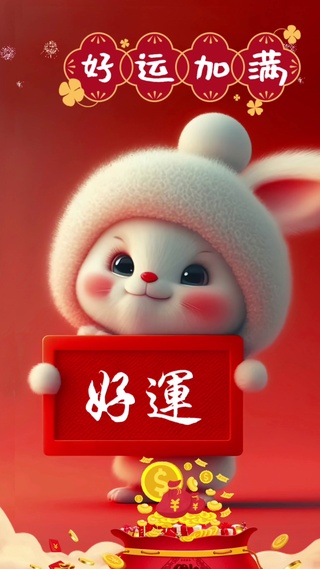 喜庆团圆好运连连兔子