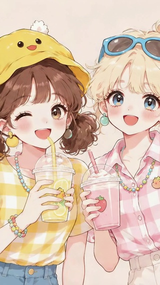甜美夏日闺蜜休闲日常