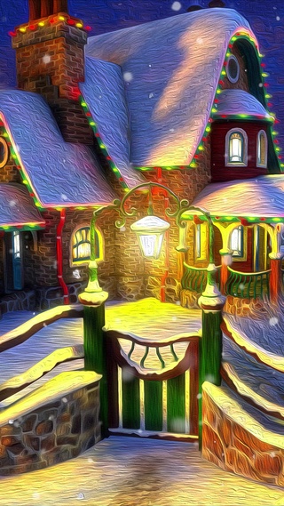 4K梦幻雪天小屋