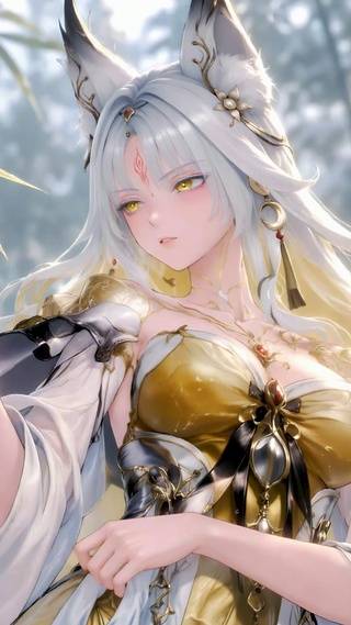 雪地竹林狐耳少女-心月狐