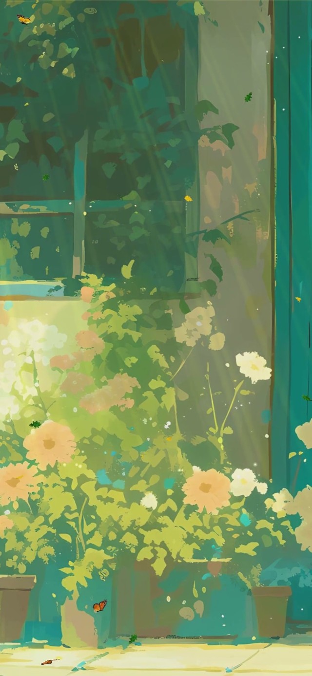 护眼蓝天白云树木