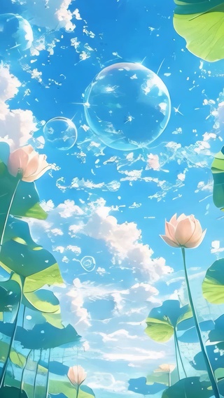 夏日荷花泡泡
