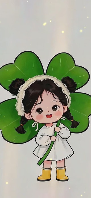 好运四叶草女孩