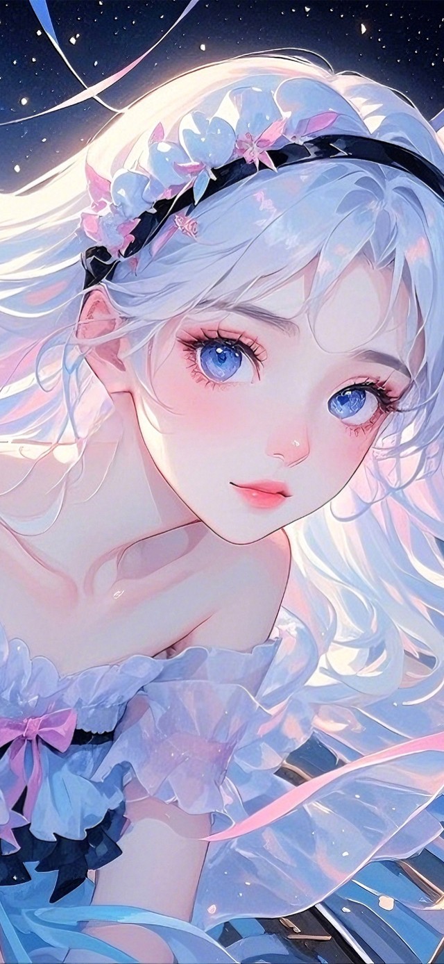 飞行赏游星空的少女