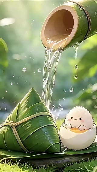 给粽子洗个消暑澡