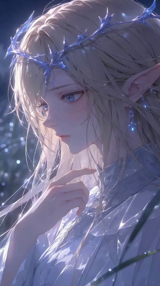 月下湖畔的精灵少女卡提西娅