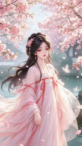 春日樱屿古意芳华少女