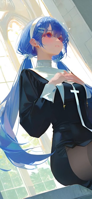 米塔-黑丝修女制服美女