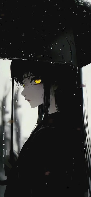 雨天金瞳少女