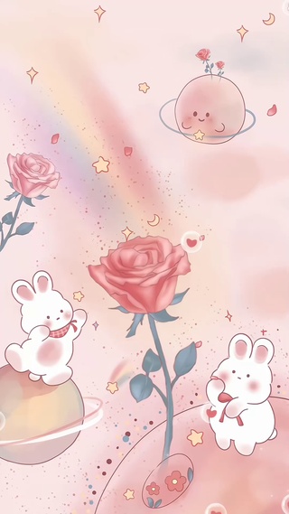 玫瑰星球可爱萌兔小清新1