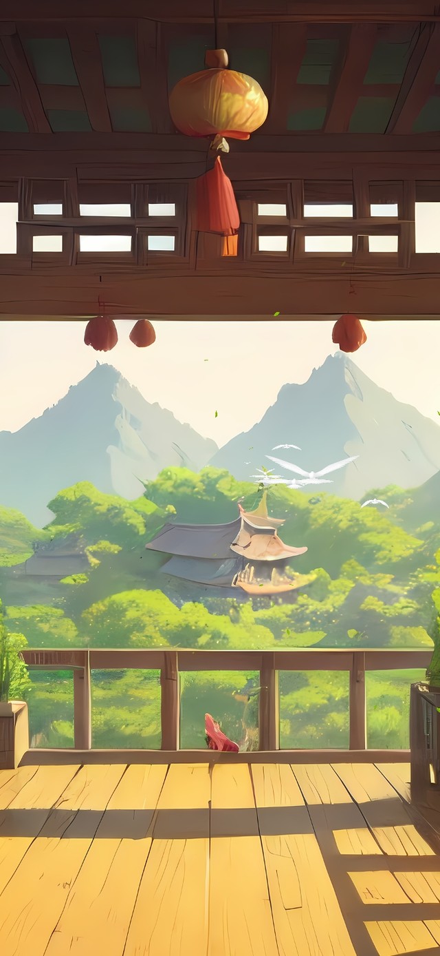 治愈庭院外风光