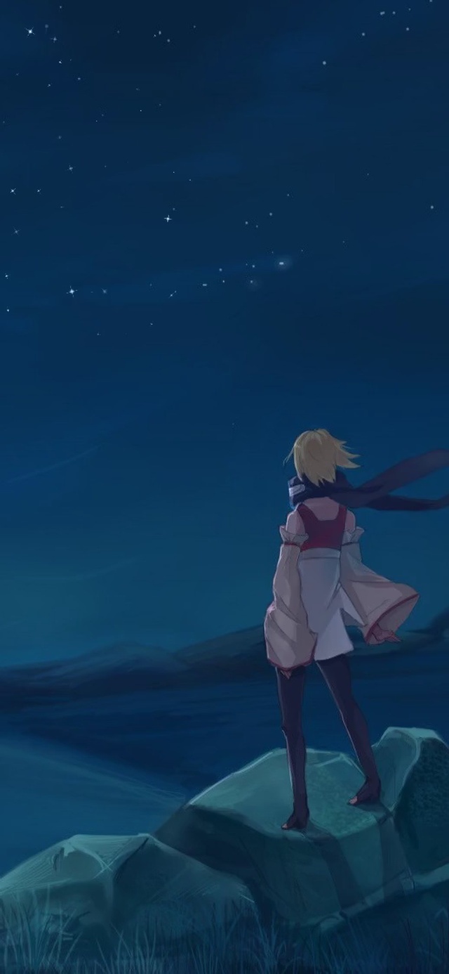 星空下的美少女