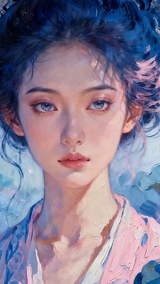 荷花中女孩