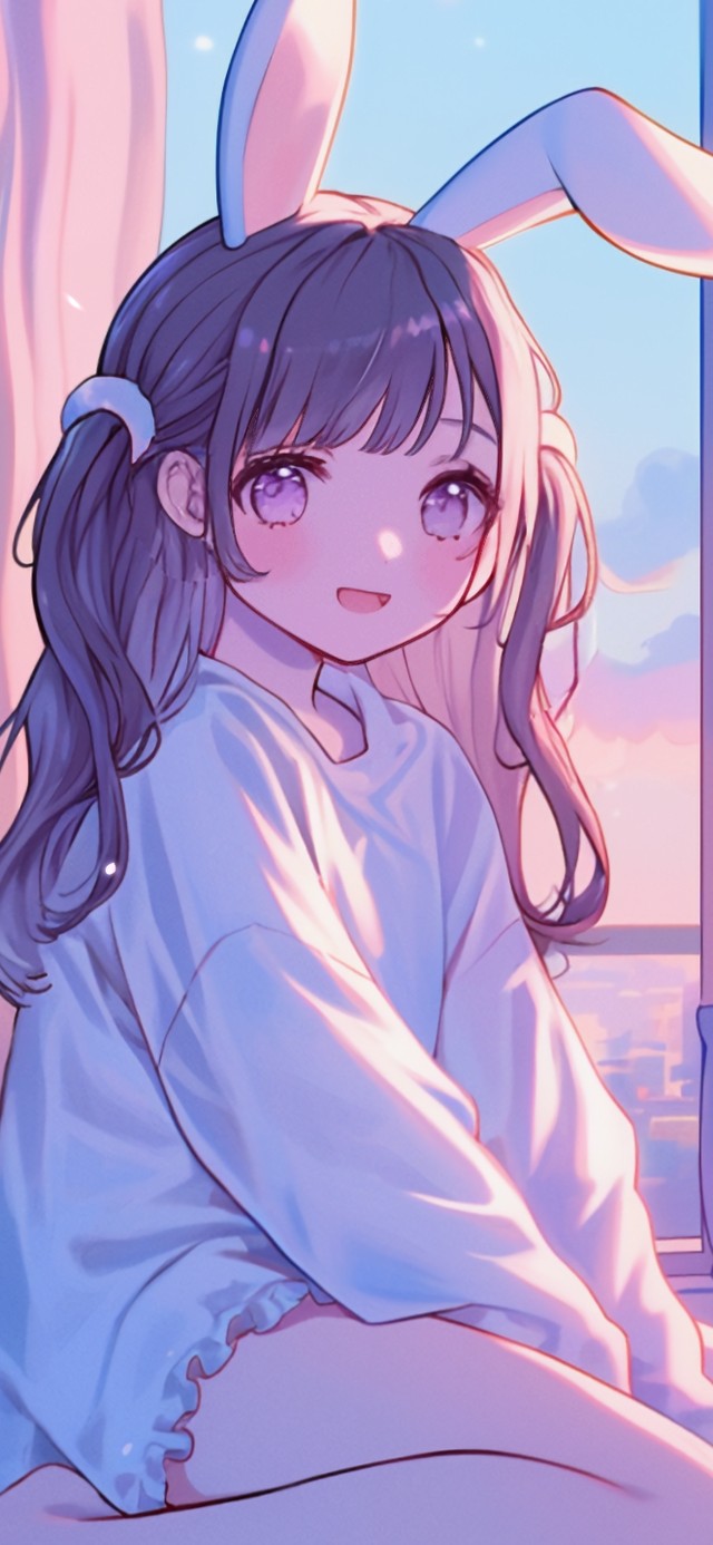 4K 卧室兔耳少女