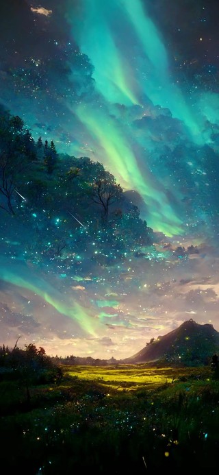 唯美风景 极光夜