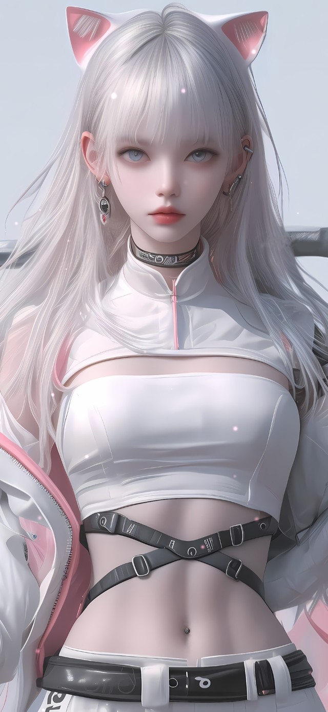 赛博猫耳少女武士