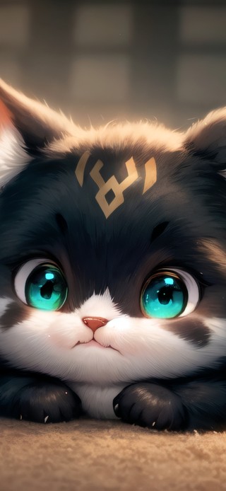 可爱小黑猫