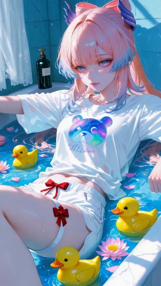 浴缸粉发少女珊瑚宫心海
