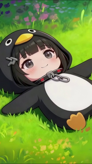 草地上的企鹅管理员