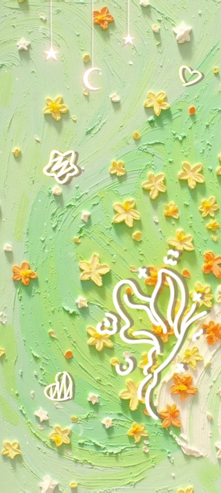 肌理画撒落的星星花