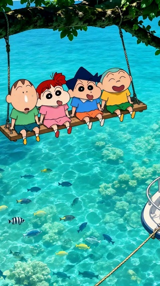 蜡笔小新海边度假