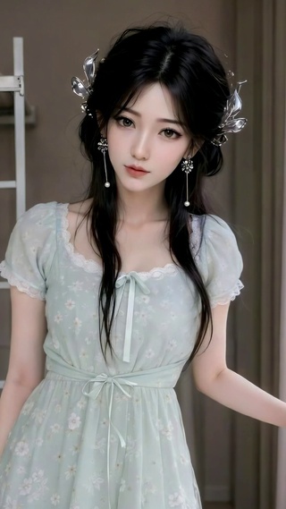 宿舍窗边清纯美少女